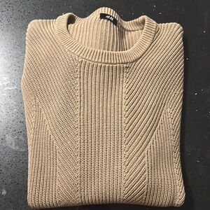 H&M Brown Crewneck Sweater with Ribbed Knit